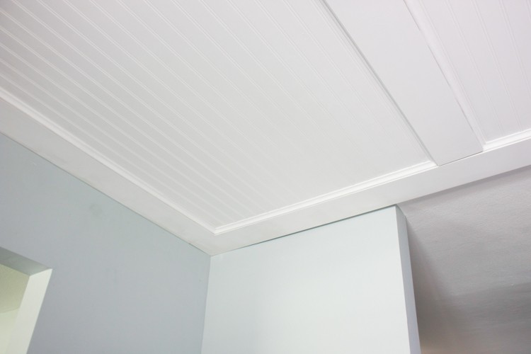 Faux Coffered Ceiling Using Beadboard and Moulding