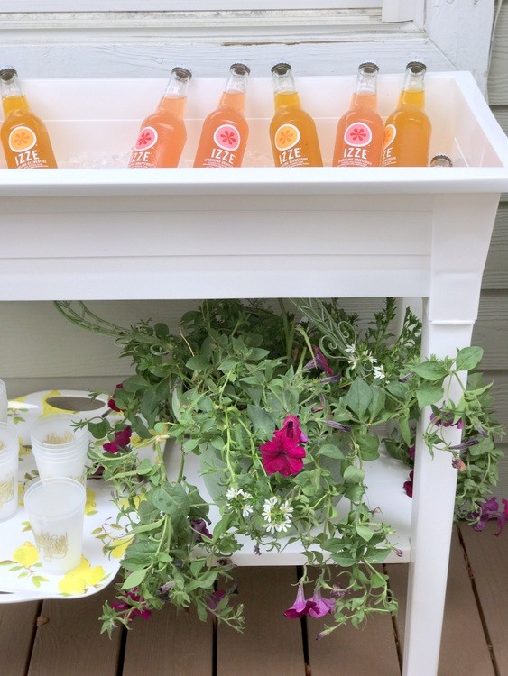 Planter used as an drinks cooler