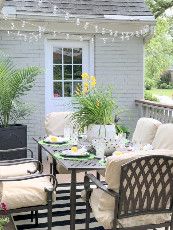 Cream-Colored Patio Haven for Entertaining