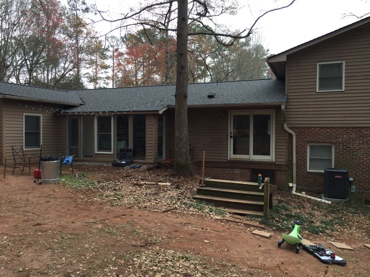 Removing an old backyard deck