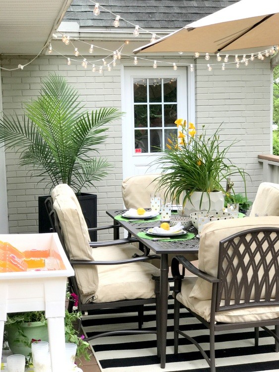 Cream-Colored Patio Haven for Entertaining