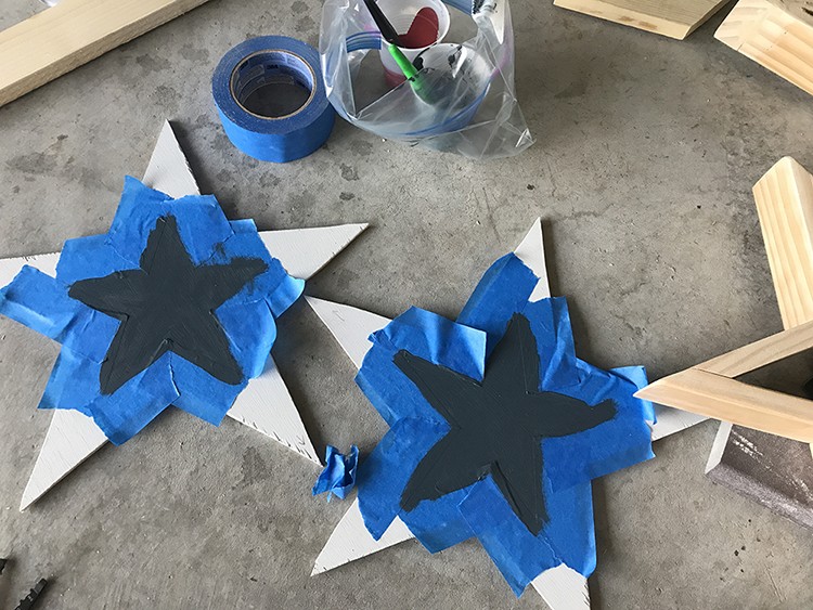 Wooden Star Decoration for the Fourth of July