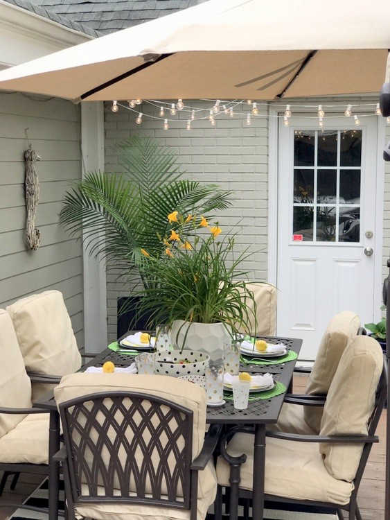 Cream-Colored Patio Haven for Entertaining