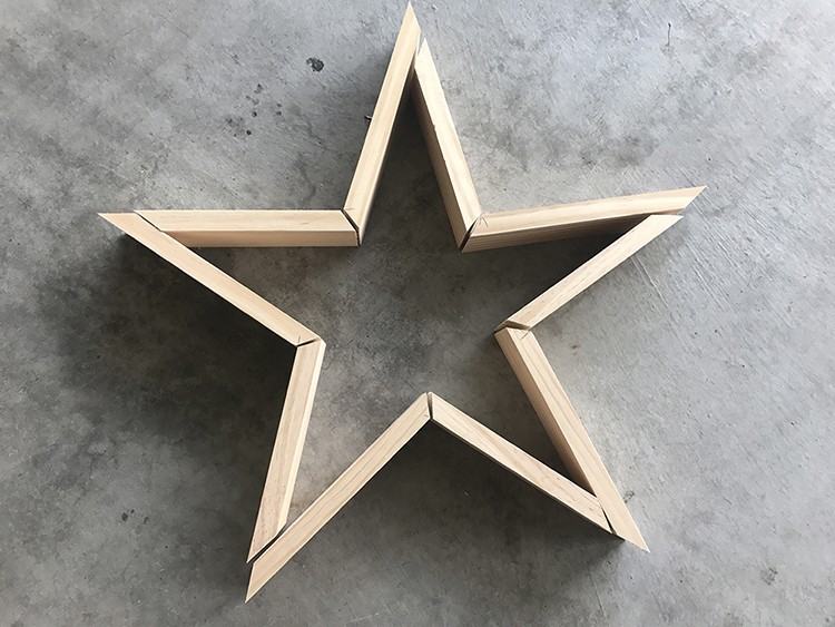 Wooden Star Decoration for the Fourth of July