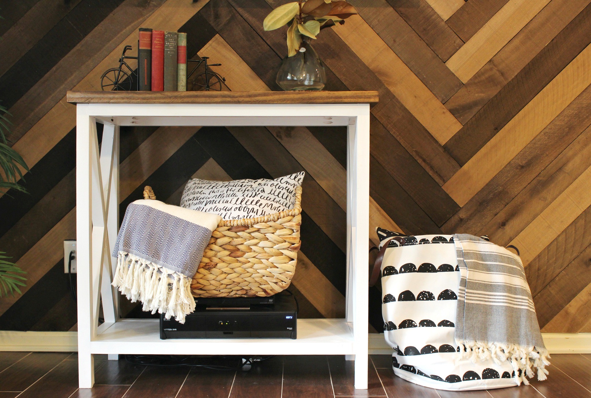 How to Install a Barn Wood Accent Wall in Herringbone Pattern