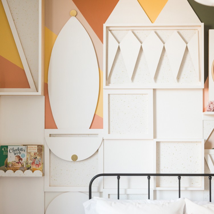 Create a Custom Statement Wall by Mixing Paint, Wood & Wallpaper