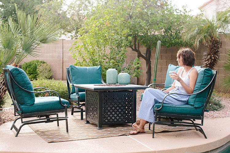 See how Alex Evjen of AveStyles used outdoor patio furniture to transform her backyard into a desert oasis for The Home Depot Patio Style Challenge.