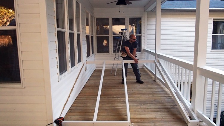 Mike Poorman of Woodshop Mike completely transformed his outdated back porch into an outdoor oasis for both family and friends to enjoy.