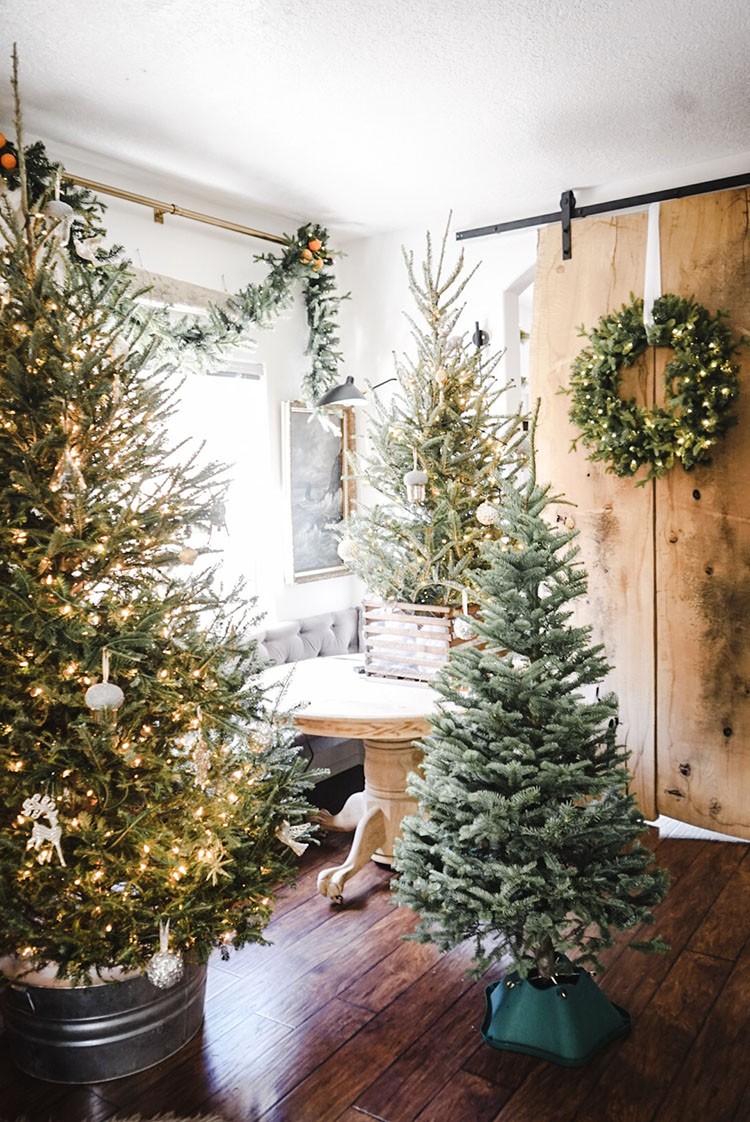 With products from The Home Depot, Nichol Naranjo styled her living area to embody classic Christmas with a modern twist. 
