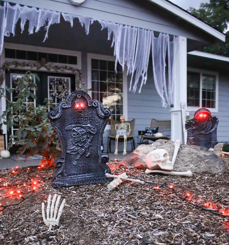 Spooky Halloween Cemetery Front Porch