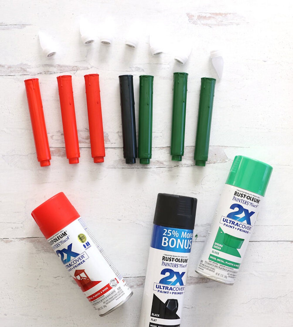 Kwanzaa candles with spray paint 