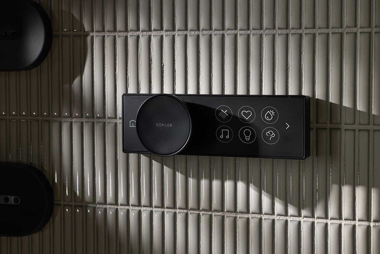 Kohler's Anthem+ smart showering system is a great example of how Kohler designers have paired mindful water usage with an unparalleled showering experience.
