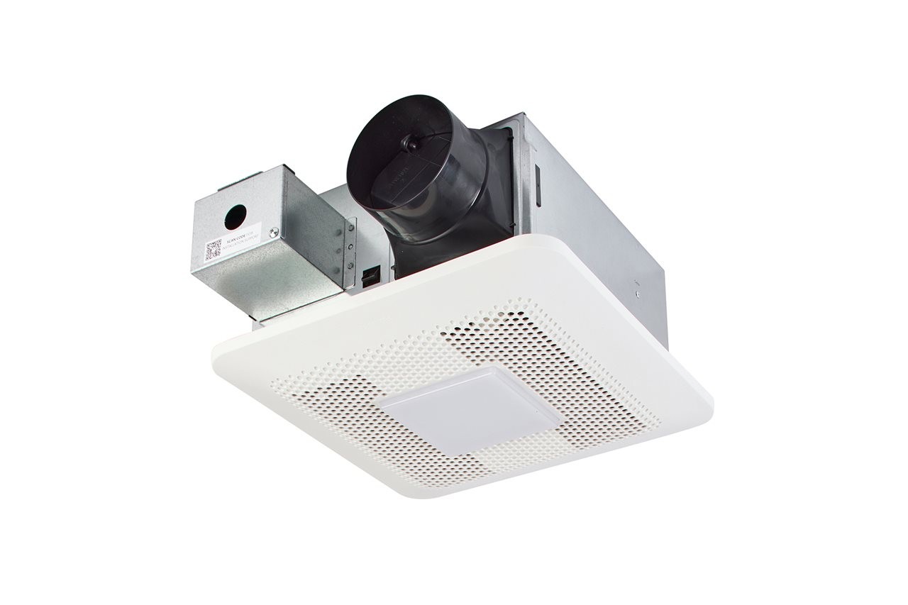 Close-up of the Panasonic Whisper Symphony,is powerful but whisper-quiet with dimmable lighting, built-in night light and dual integrated speakers that deliver top-tier sound.