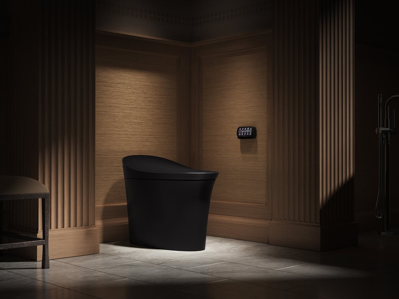 EPA WaterSense<sup><sup><sup/>&reg;</sup></sup> certified Kohler Smart Toilet in modern-style bathroom.” width=”600″ border=”0″></div>
<div class=
